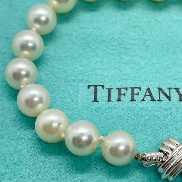 Tiffany & Co. Signature X 18K White Gold Pearl Bracelet 7.25" - Picture 5 of 8